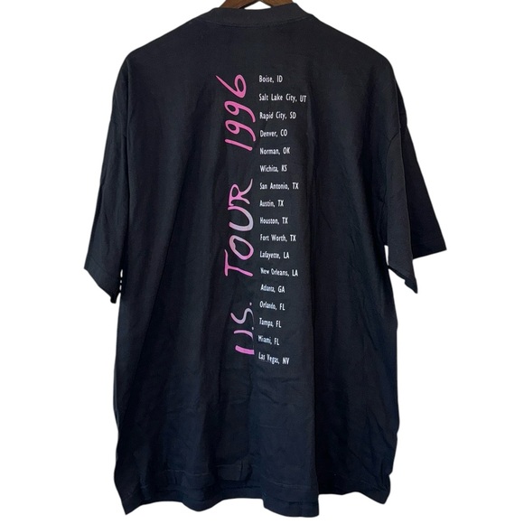 Vintage Neil Diamond US Tour 1996 Band Tee Black Purple Headshot Preloved Sz XL - Picture 9 of 13